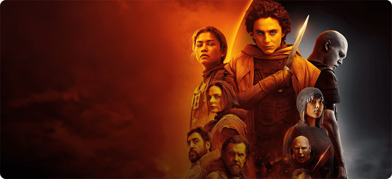 Elenco de Duna 2 em composição promocional do filme